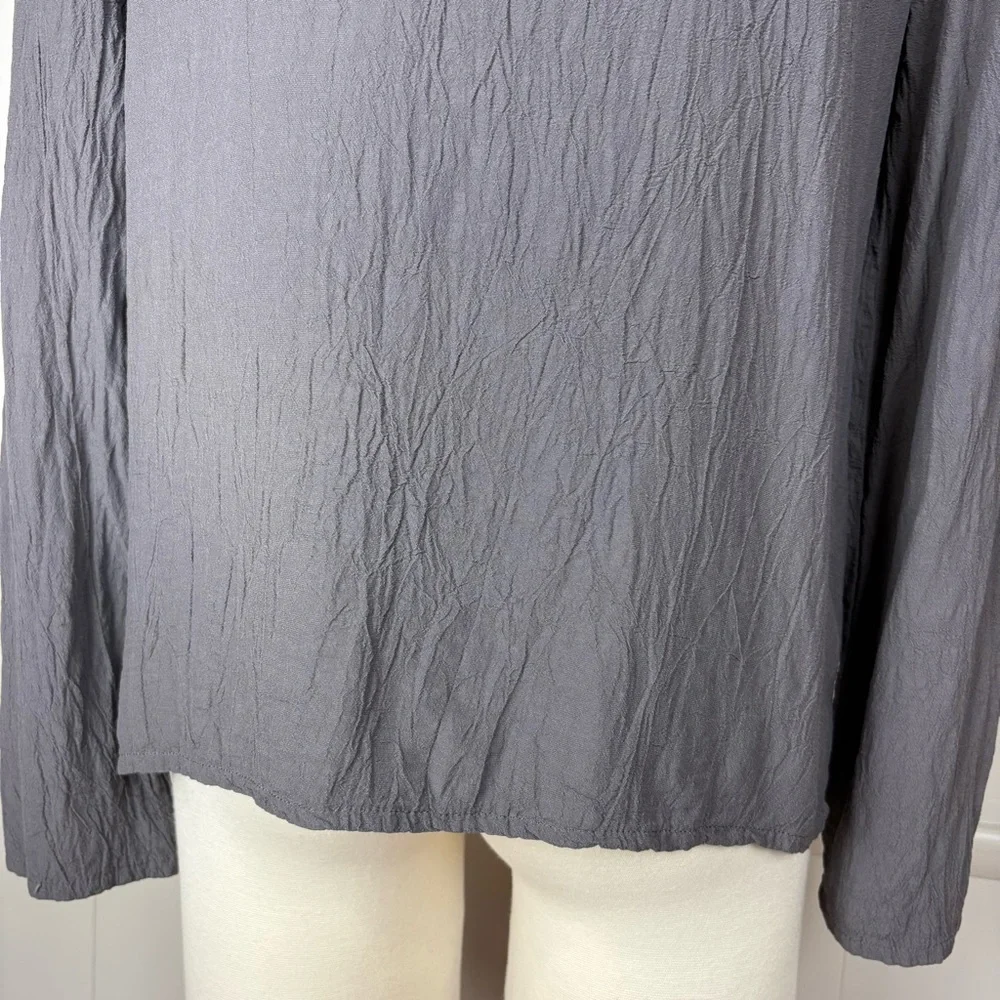 Cut Loose Pullover Top Size S Gray Lightweight Lagenlook Minimalist Crinkle Flow - Picture 10 of 15